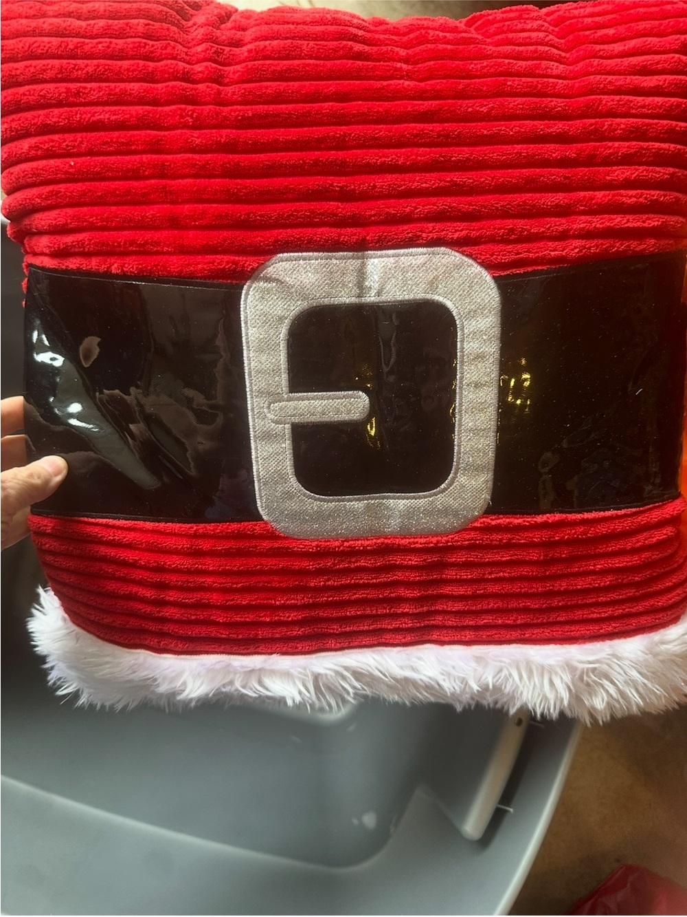 Kohl's Red Santa Belt Accent Pillow